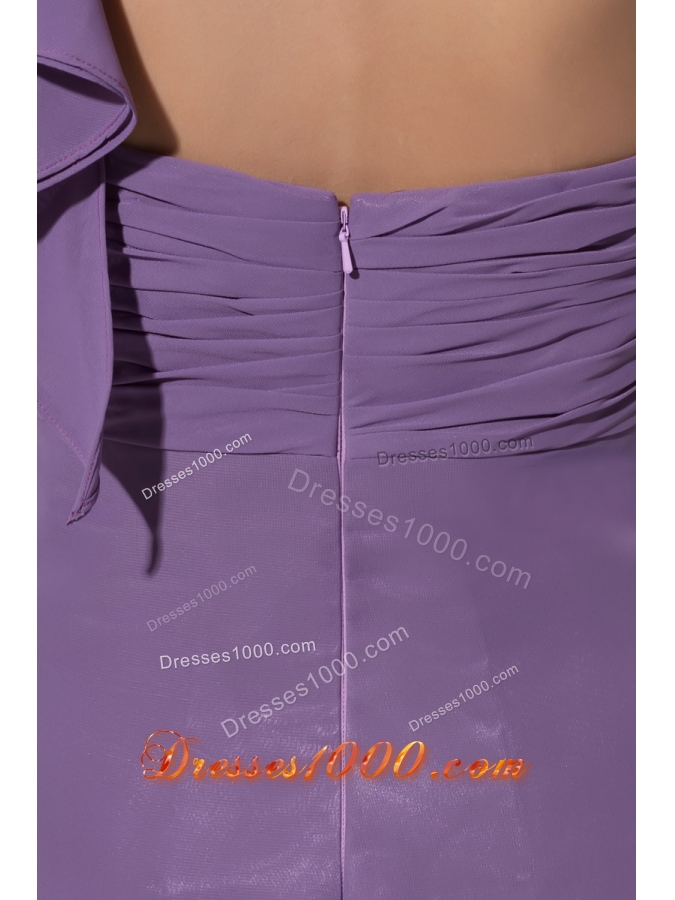 Ruching and Ruffles One Shoudler Empire Prom Gown in Purple