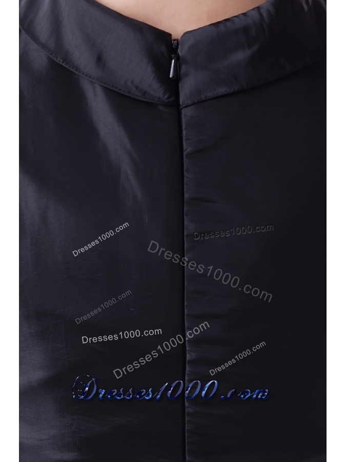 Mini-length Prom Dress in Black with Petal Square Neckline