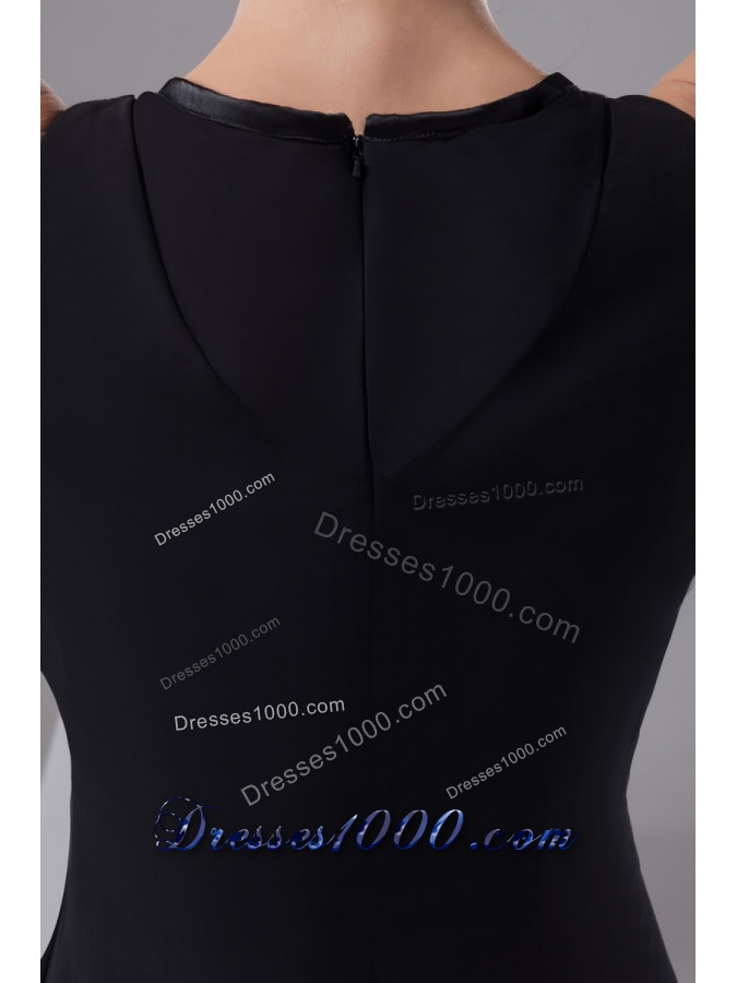 Simple Black Scoop Prom Cocktail Dresses of Mini-length