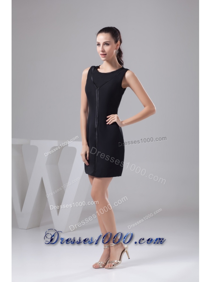Simple Black Scoop Prom Cocktail Dresses of Mini-length