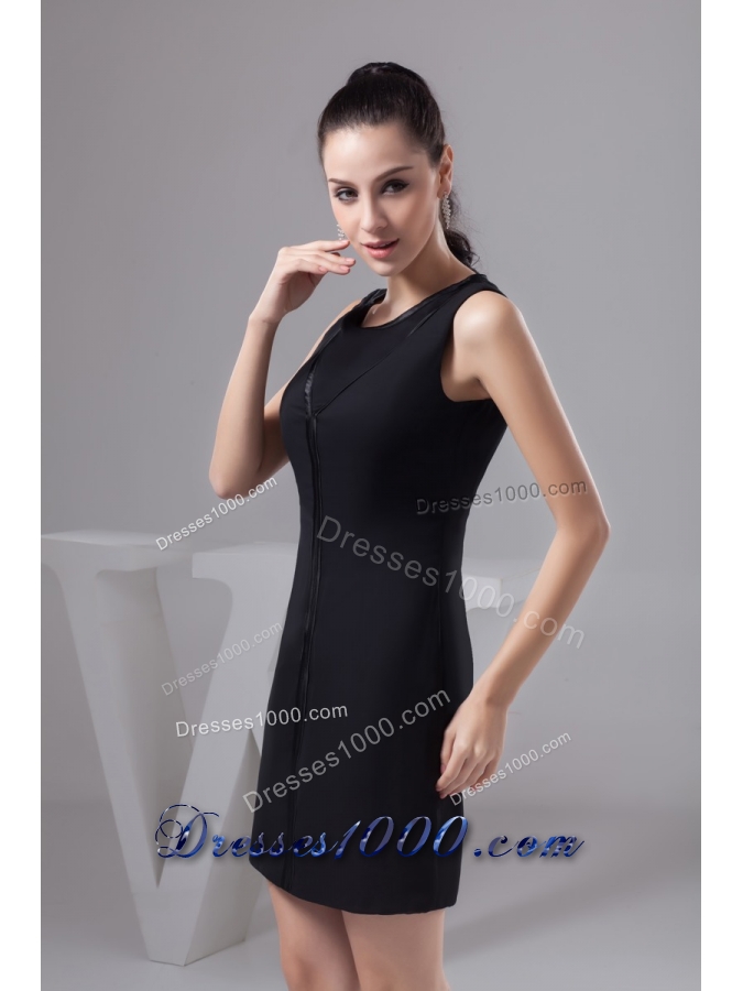 Simple Black Scoop Prom Cocktail Dresses of Mini-length
