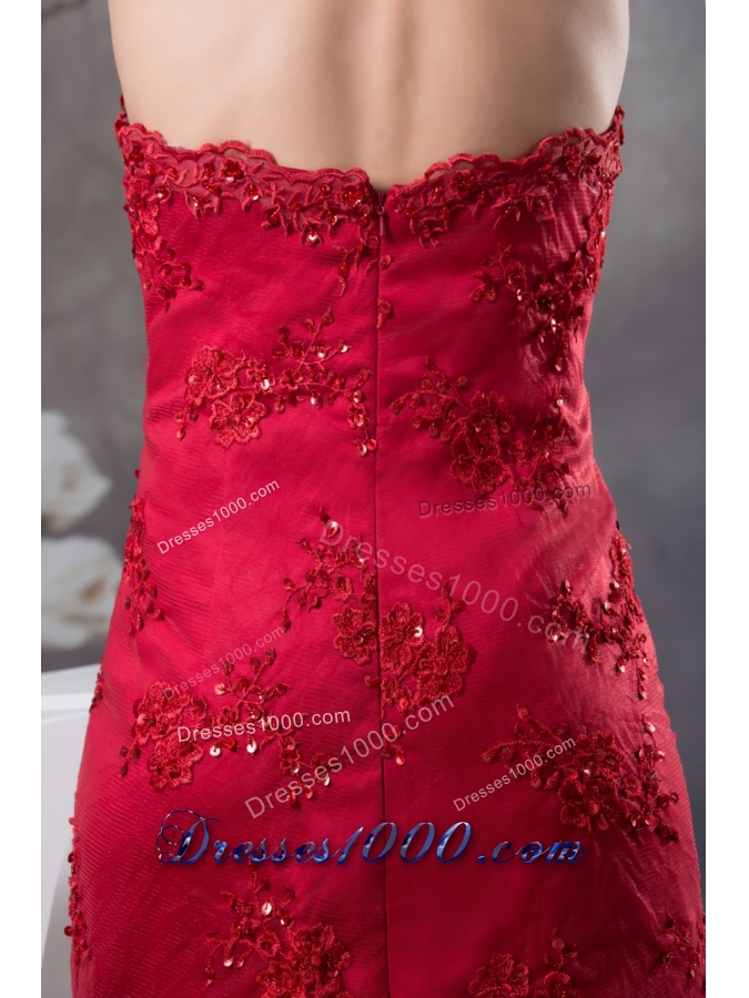 Wine Red Halter-Top Prom Gown with Embroidery and Beading for Party