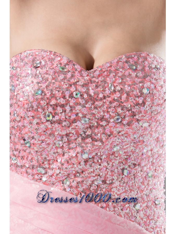 Sequins and Beading Decorated Bodice Prom Dresses with Ruffled Layers