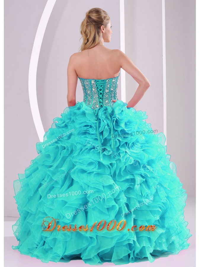 2014 Spring Puffy Sweetheart Beading Quinceanera Dress with Full Length