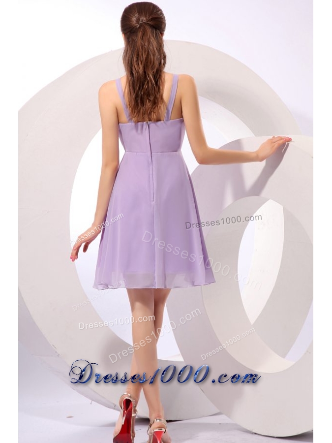 Lilac Straps Mini-length 2013 Dresses For Prom Princess in Chiffon