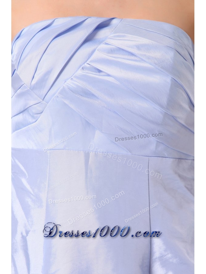 Short Mini Length Strapless Pick-ups Lavender Taffeta Prom Dress