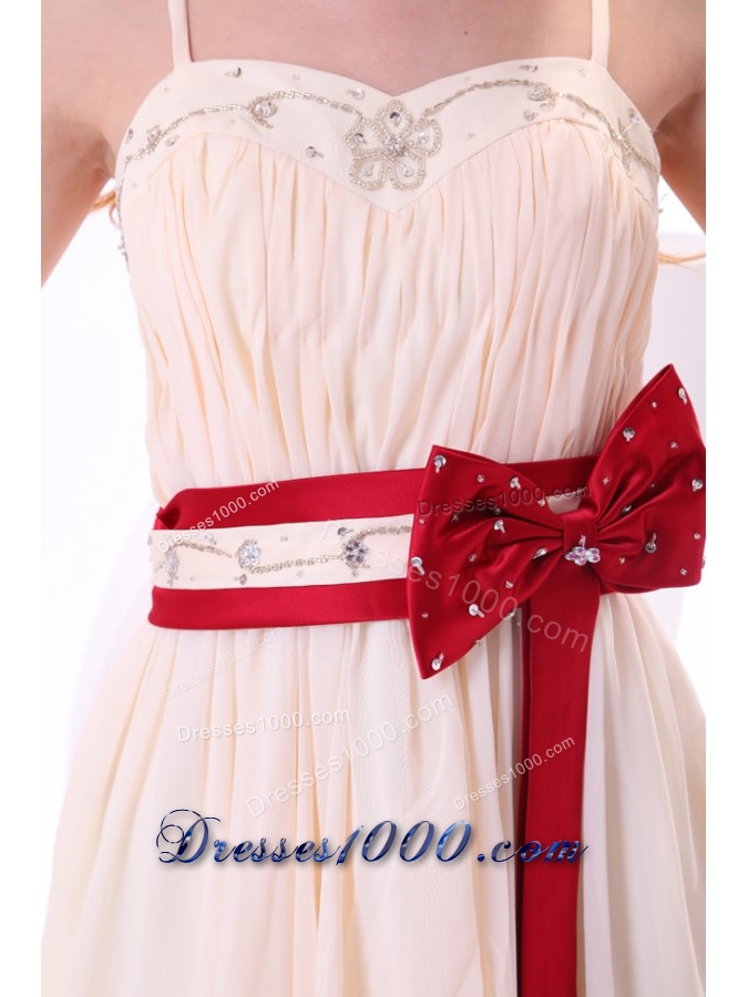 Sweet Champagne Mini-length Chiffon Prom Cocktail Dress For Girls