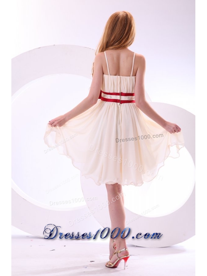 Sweet Champagne Mini-length Chiffon Prom Cocktail Dress For Girls