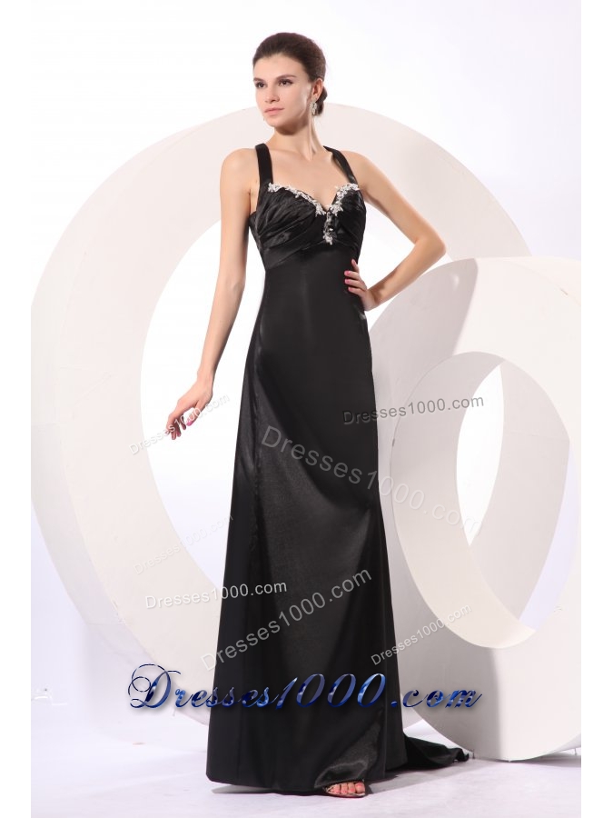 Elegant Black Criss Cross Back Evening Dress For Women