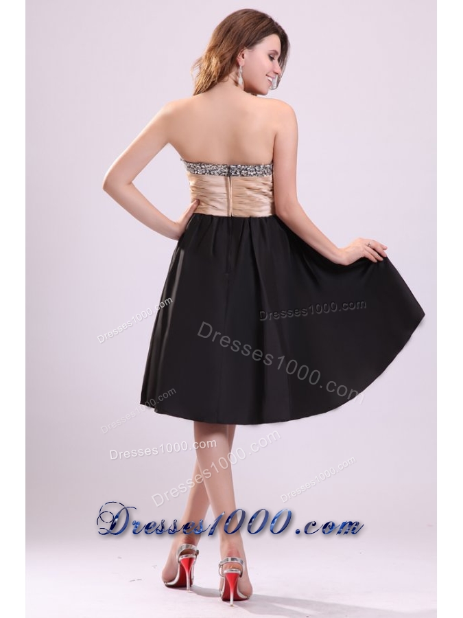 2014 Sweetheart Black Short Prom Nightclub Dress with Beads