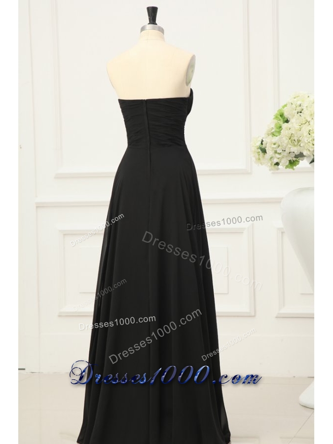 2014 Discount Chiffon Ruching Sweetheart Prom Dress in Black