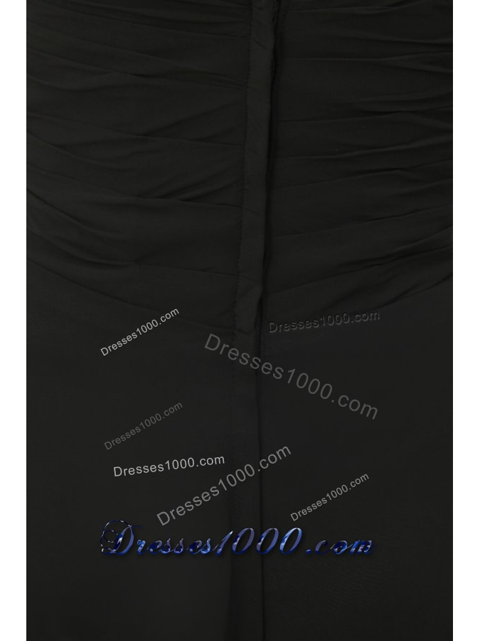 2014 Discount Chiffon Ruching Sweetheart Prom Dress in Black