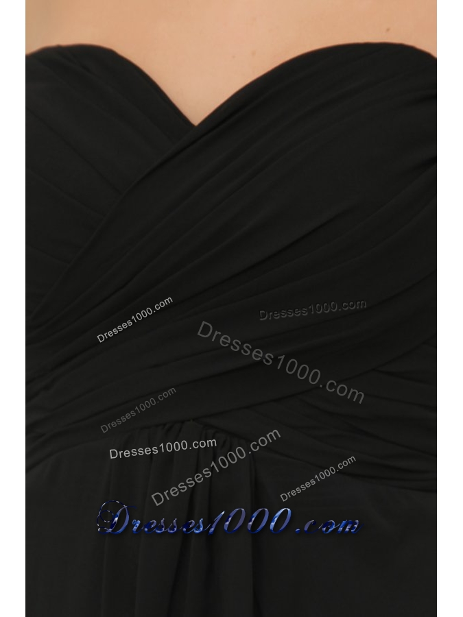 2014 Discount Chiffon Ruching Sweetheart Prom Dress in Black