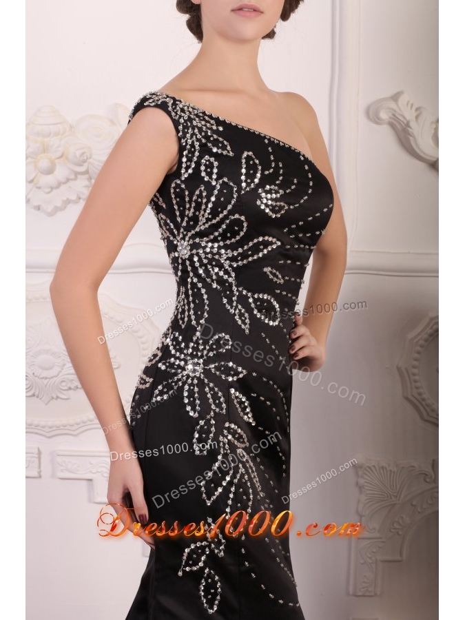 Mermaid Beading Prom Graduation Dresses with One Shoulder