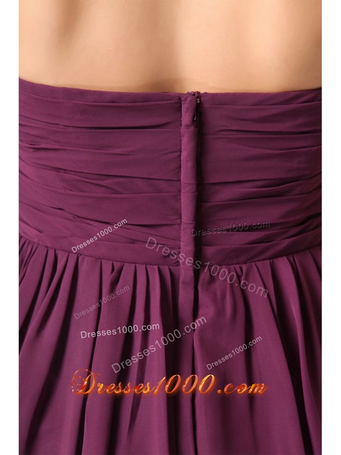 Beautiful Sweetheart Ruched Chiffon Purple Prom Party Dress