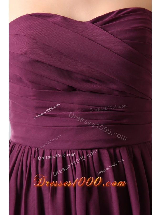 Beautiful Sweetheart Ruched Chiffon Purple Prom Party Dress