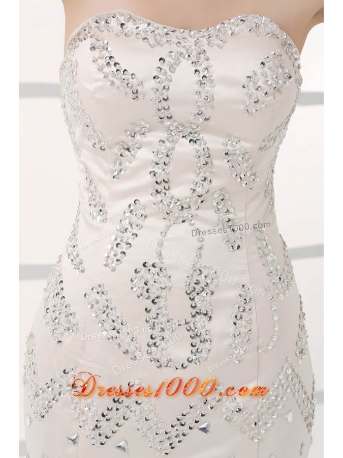 Diamonds Decorated Mermaid Prom Evening Dress with Tulle Tail