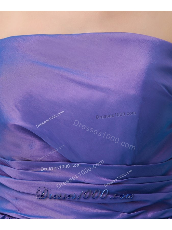 Mini-length Strapless Rolling Flowers Taffeta Prom Dress for Ladies