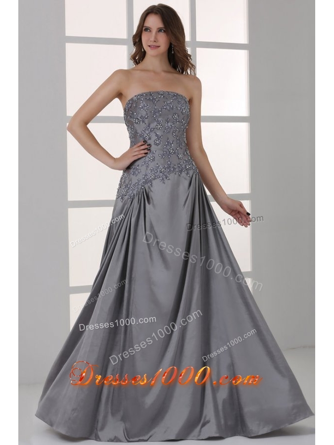 Half Sleeves Bateau A-line Beaded Appliques Prom Party Dresses