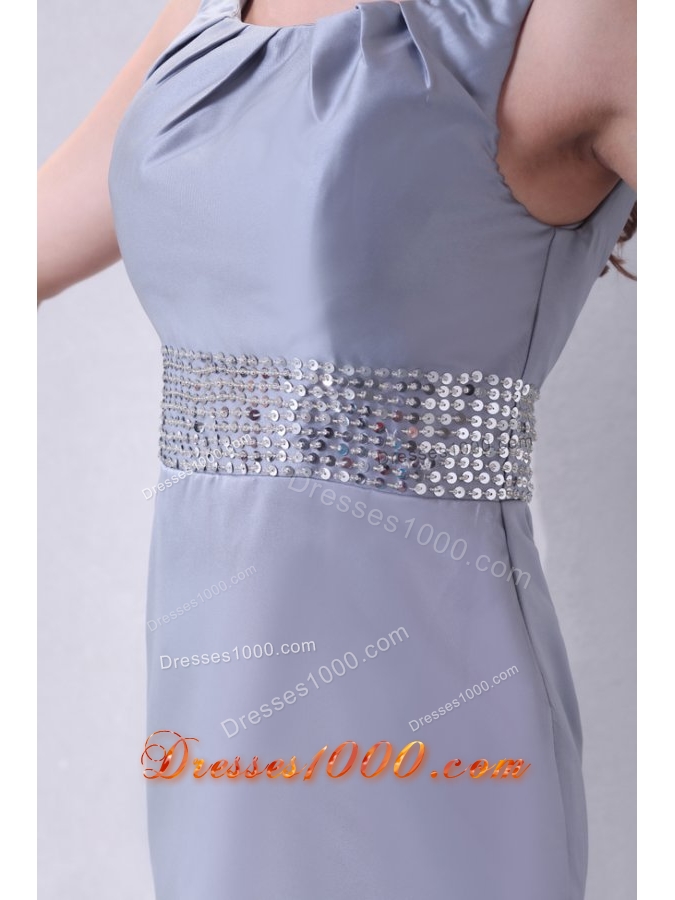 Discount Mini-length Scoop Prom Dama Dresses with Sequin Waist