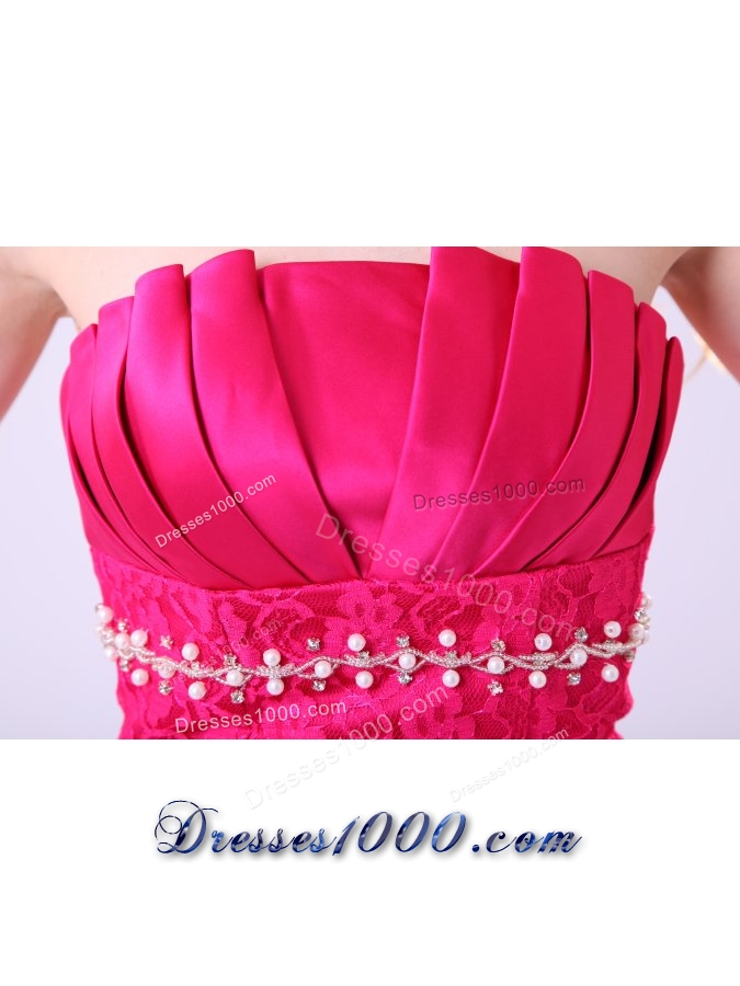 Cute Beading and Lace Flowers Column Mini-length Prom Gown