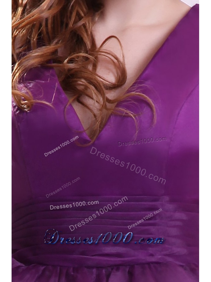 Purple Princess Knee-length Tiers Prom Graduation Dress for Sale