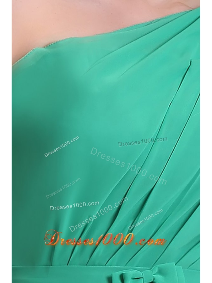 Turquoise One Shoulder Knee-length Chiffon Prom Cocktail Dress