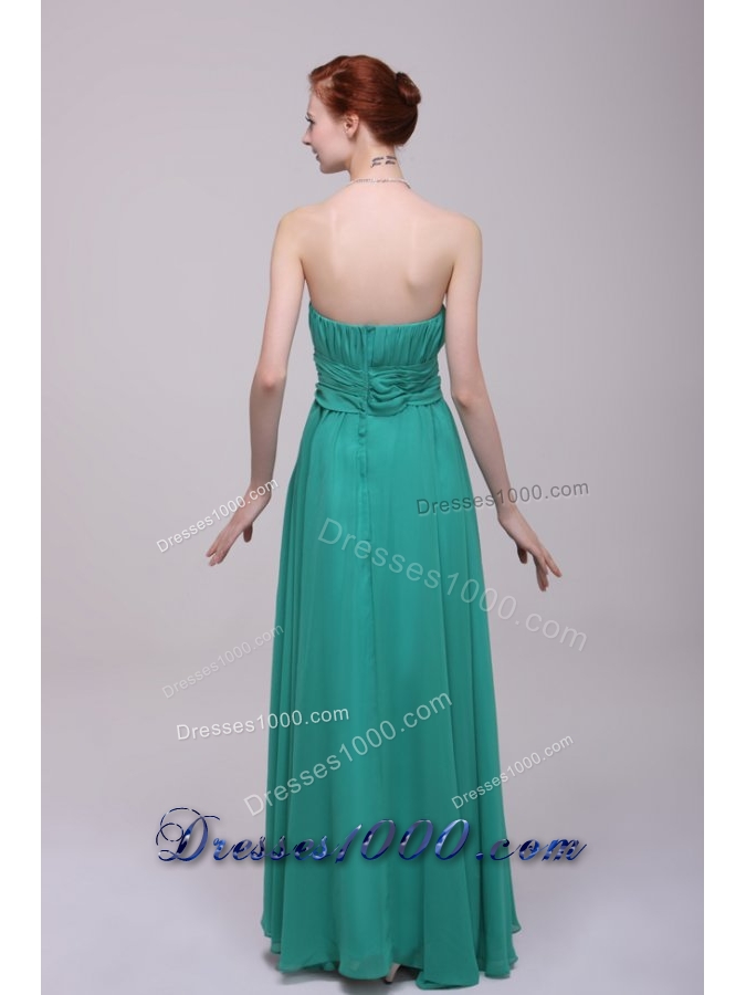 Green Chiffon Empire Beading Prom Evening Dress On Sale