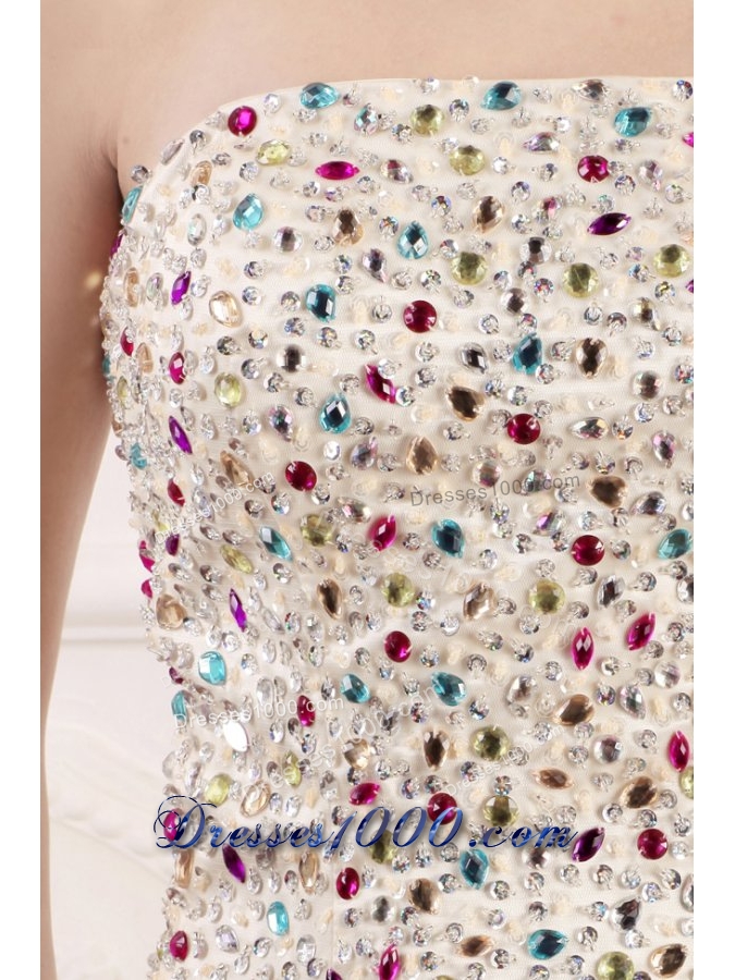 Luxurious Mermaid Prom Dress with Multi-color Beading Overlay
