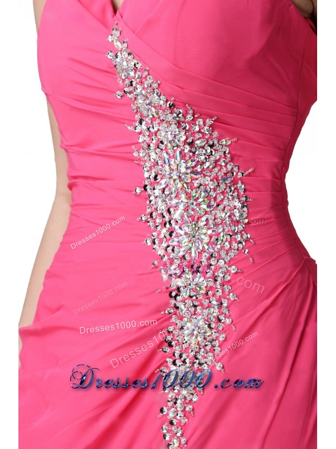 Mermaid Sweetheart Beading Ruffles Coral Red Prom Dress with High Slit