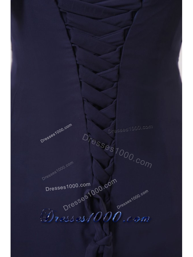 Wonderful One Shoulder Hand Made Flowers Chiffon Prom Dress