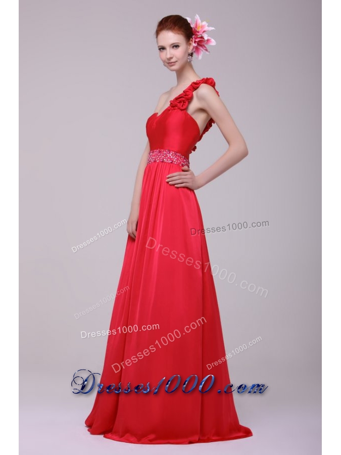 Ruffles and Paillettes Single Shoulder Brush Train Prom Dresses
