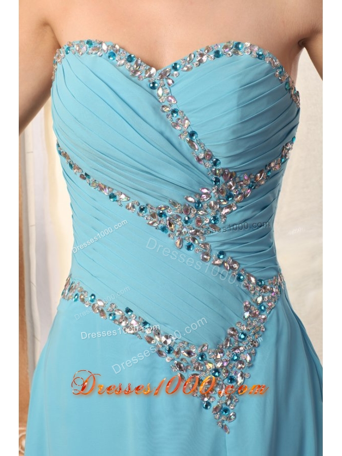 Fashionable Sweetheart Prom Dress with Beading Decoration and Slit