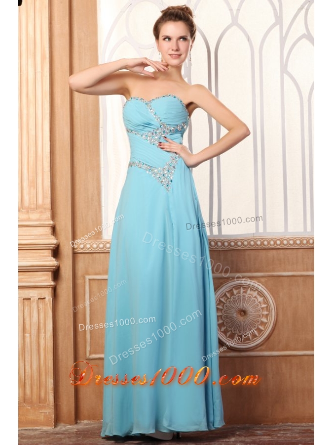 Fashionable Sweetheart Prom Dress with Beading Decoration and Slit