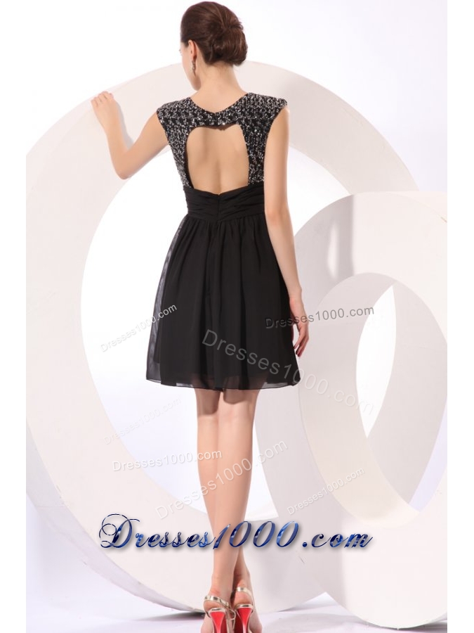 Black Sweetheart Prom Dress with Beading Straps and Ruches