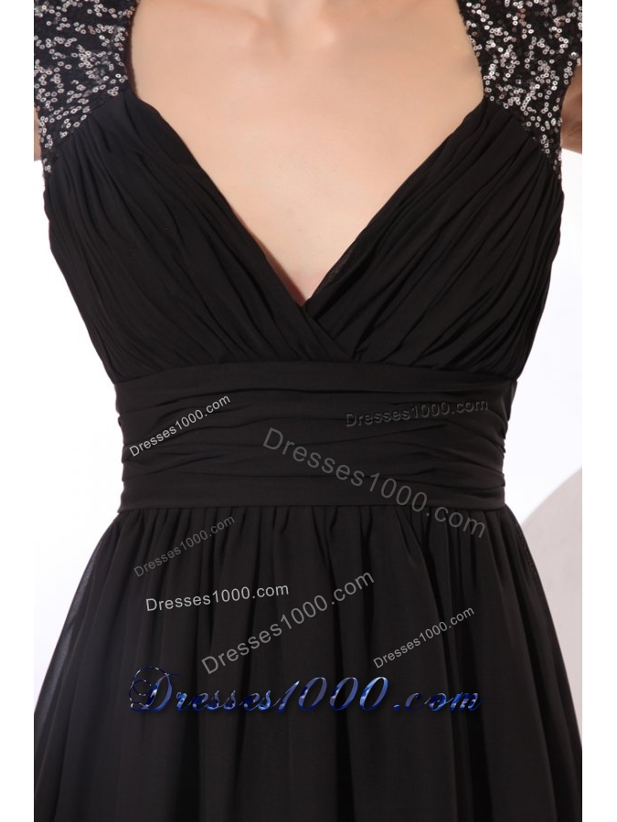 Black Sweetheart Prom Dress with Beading Straps and Ruches