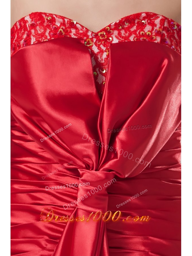 Red Sweetheart Beading Decorate Prom Dress with Decorations