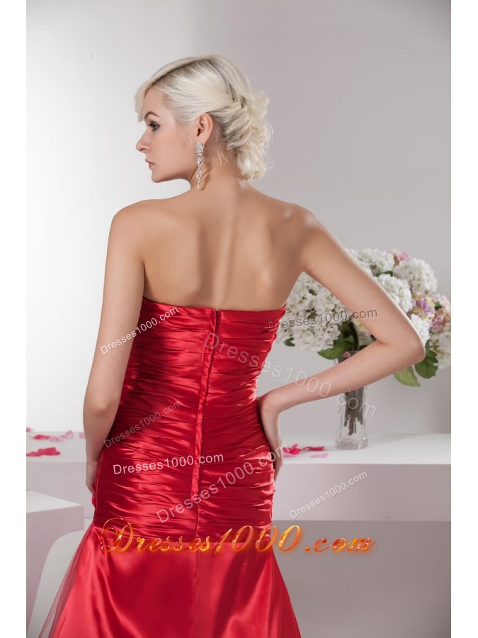 Red Sweetheart Beading Decorate Prom Dress with Decorations