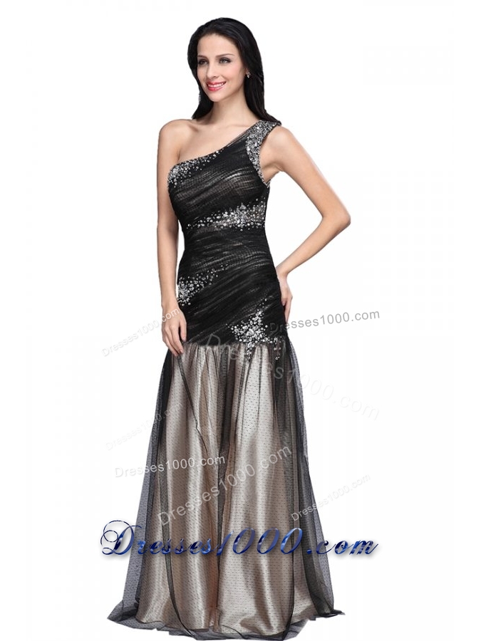 Sexy One Shoulder Prom Dress with Ruching Cross Cross Back