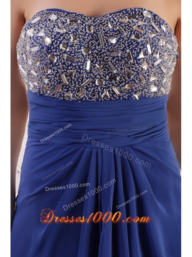 Strapless Empire Floor Length Beading Bodice Prom Dress