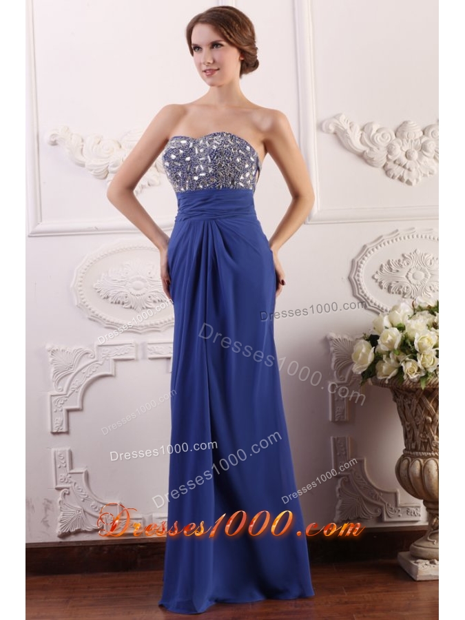 Strapless Empire Floor Length Beading Bodice Prom Dress