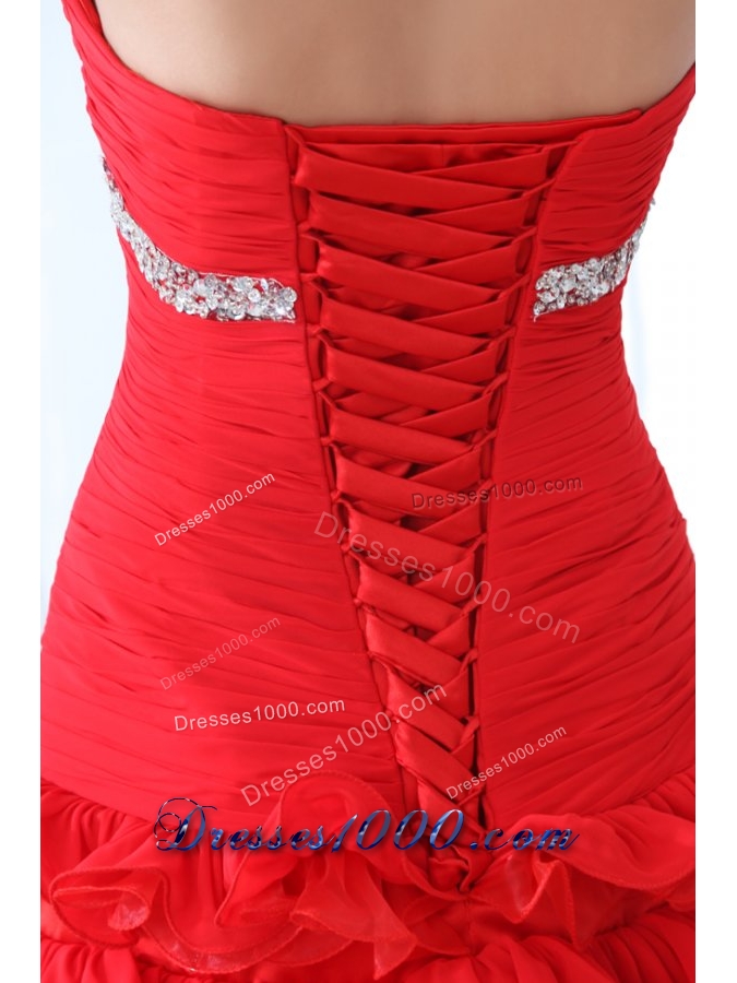 Short Sweetheart Prom Mini Dress with Ruching Bodice and Ruffles