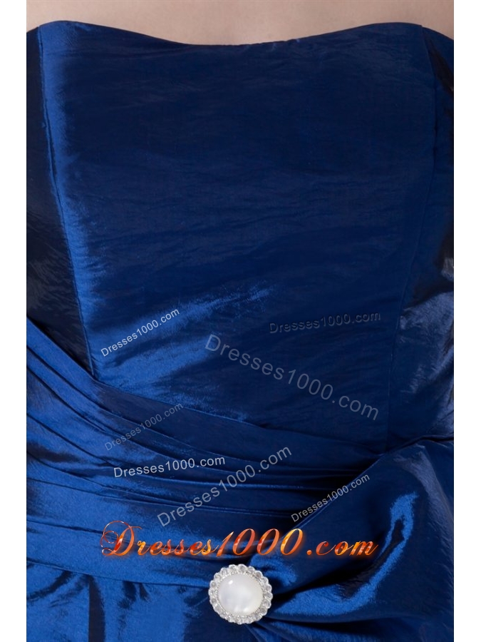 Simple Dark Blue Strapless Mermaid Mother Dress with Bowknot