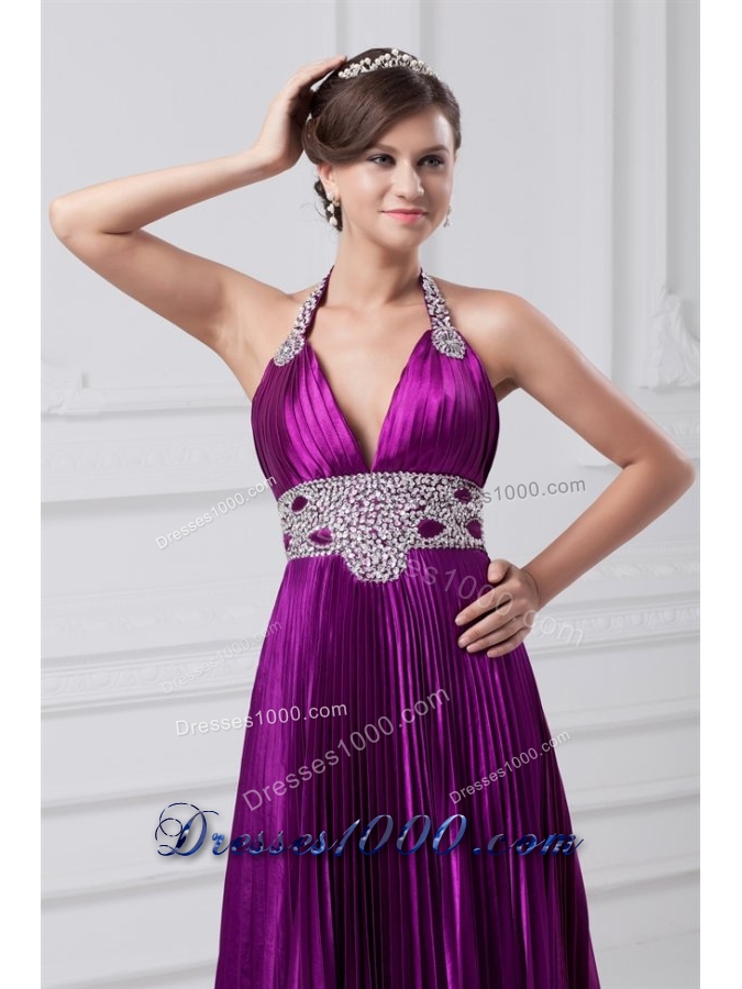 Sexy Purple One Shoulder Elastic Woven Satin Evening Dress