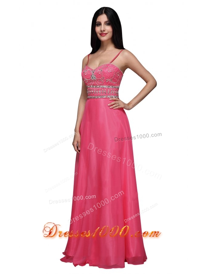 Hot Pink Empire Sweetheart Chiffon Beading and Ruching Prom Dress