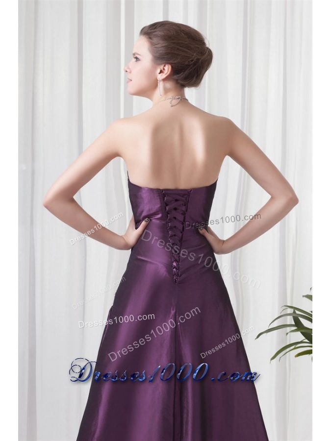Elegant Empire Sweetheart Purple Appliques Formal Prom Dress