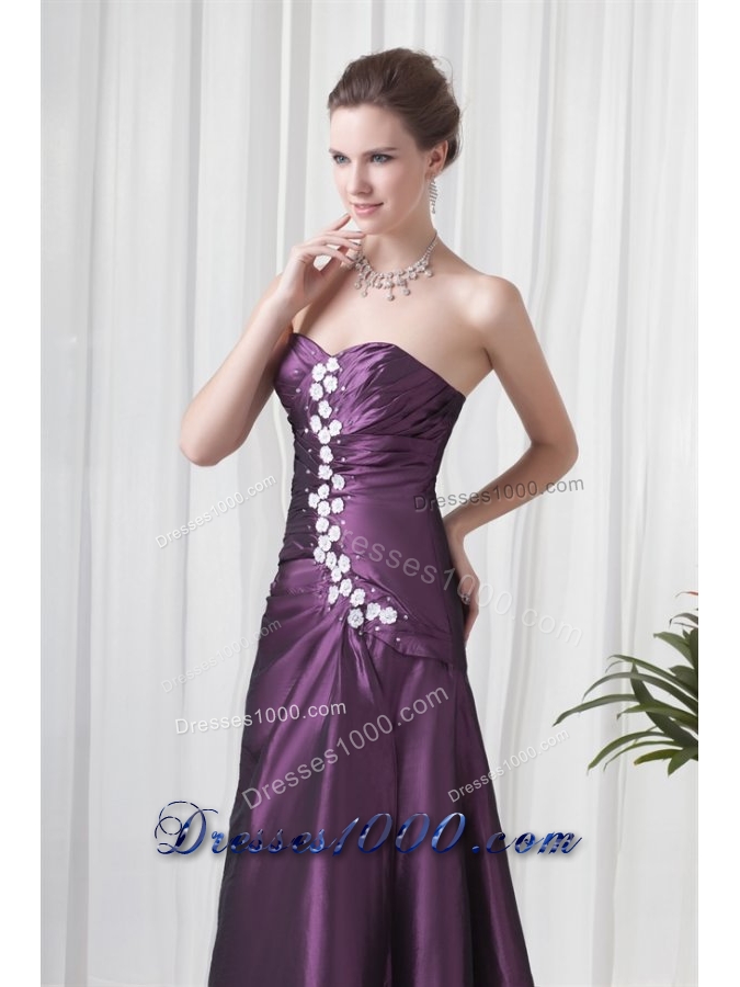 Elegant Empire Sweetheart Purple Appliques Formal Prom Dress
