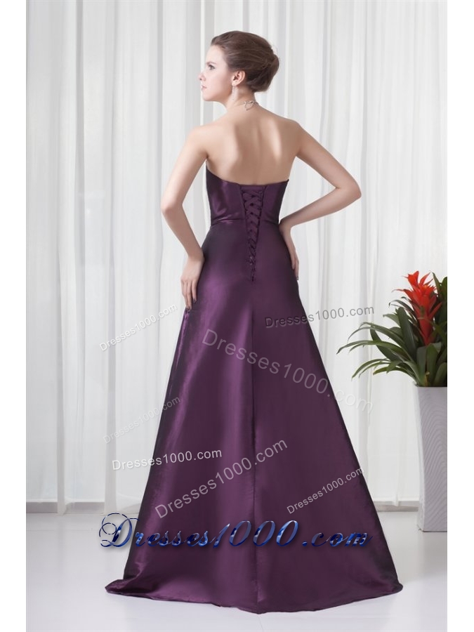 Elegant Empire Sweetheart Purple Appliques Formal Prom Dress