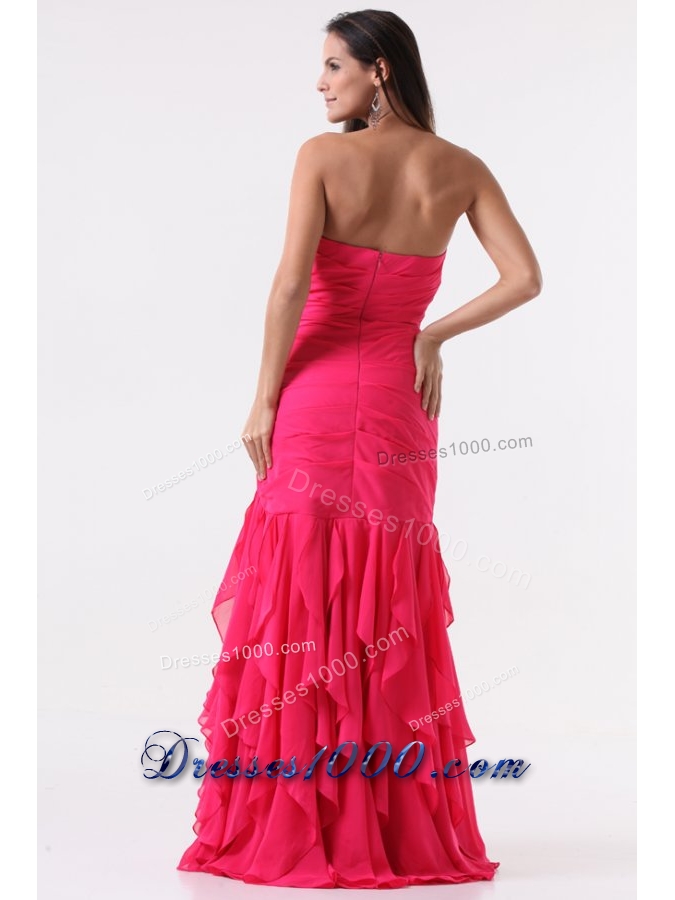 Discount Sweetheart High-low Prom Dress with Beading and Ruffles