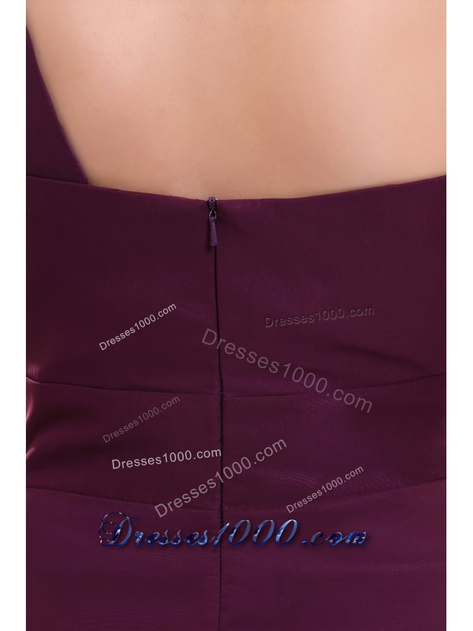 Purple One Shoulder Simple Empire Formal Prom Evening Dress